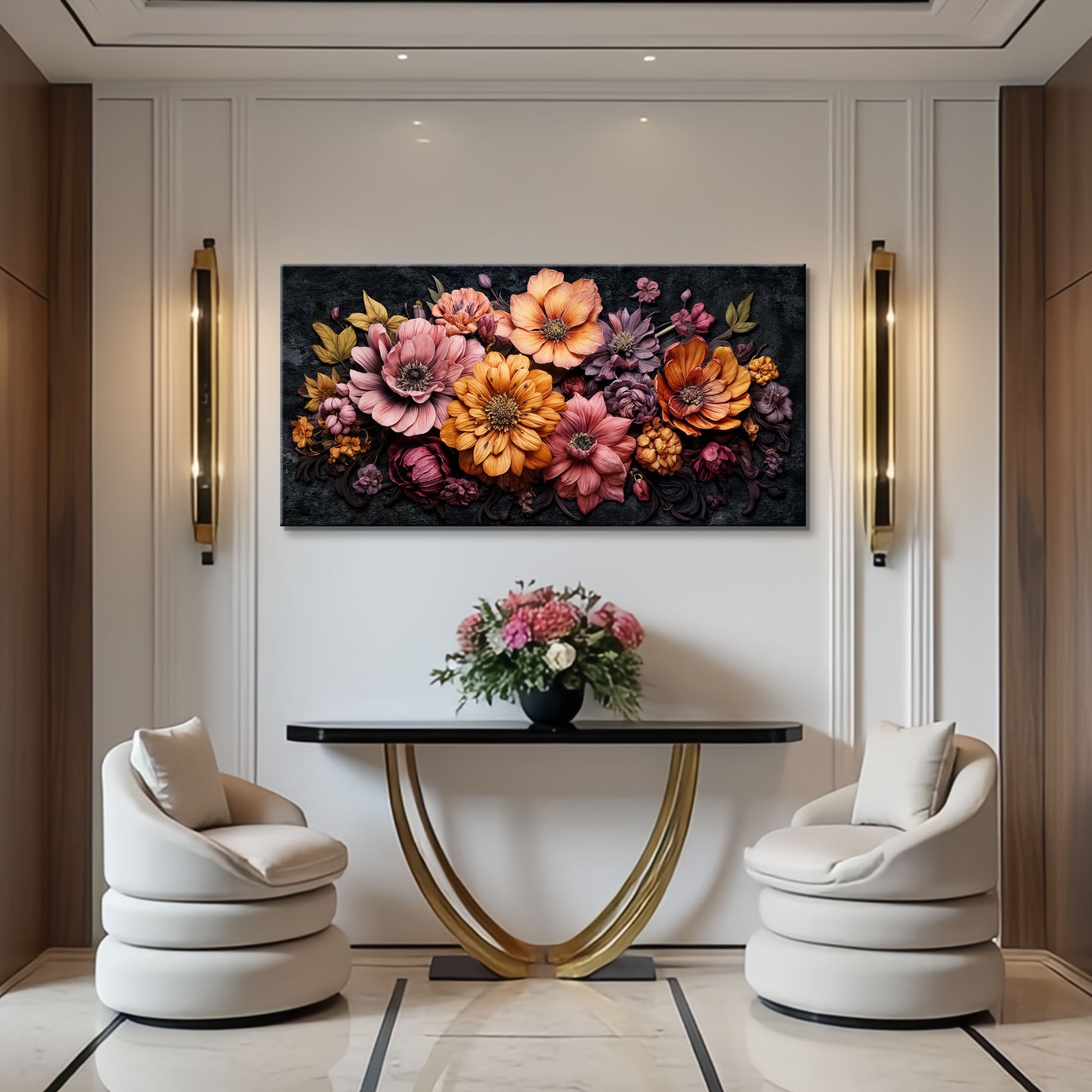 Colorful Floral Realistic Wall Art