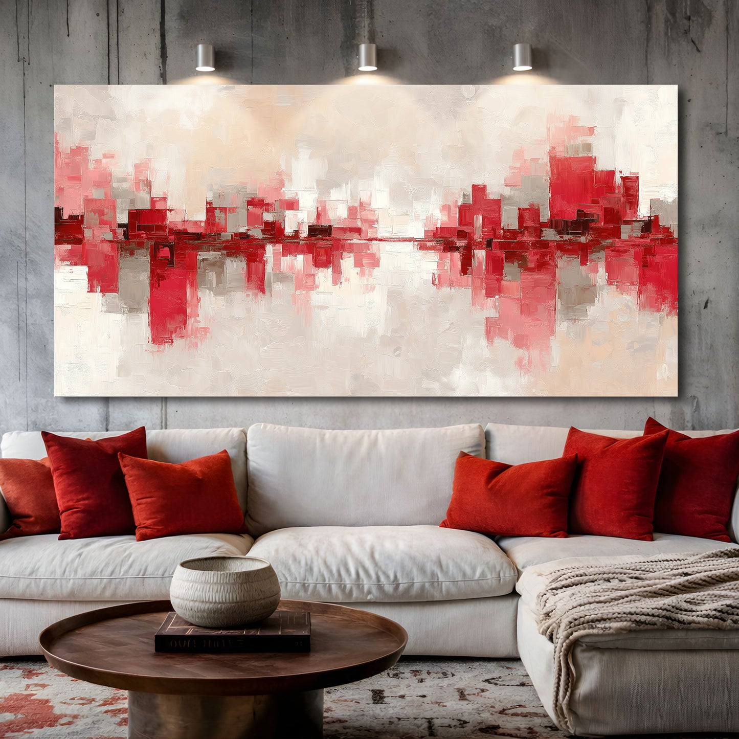 Abstract Red Wall Art