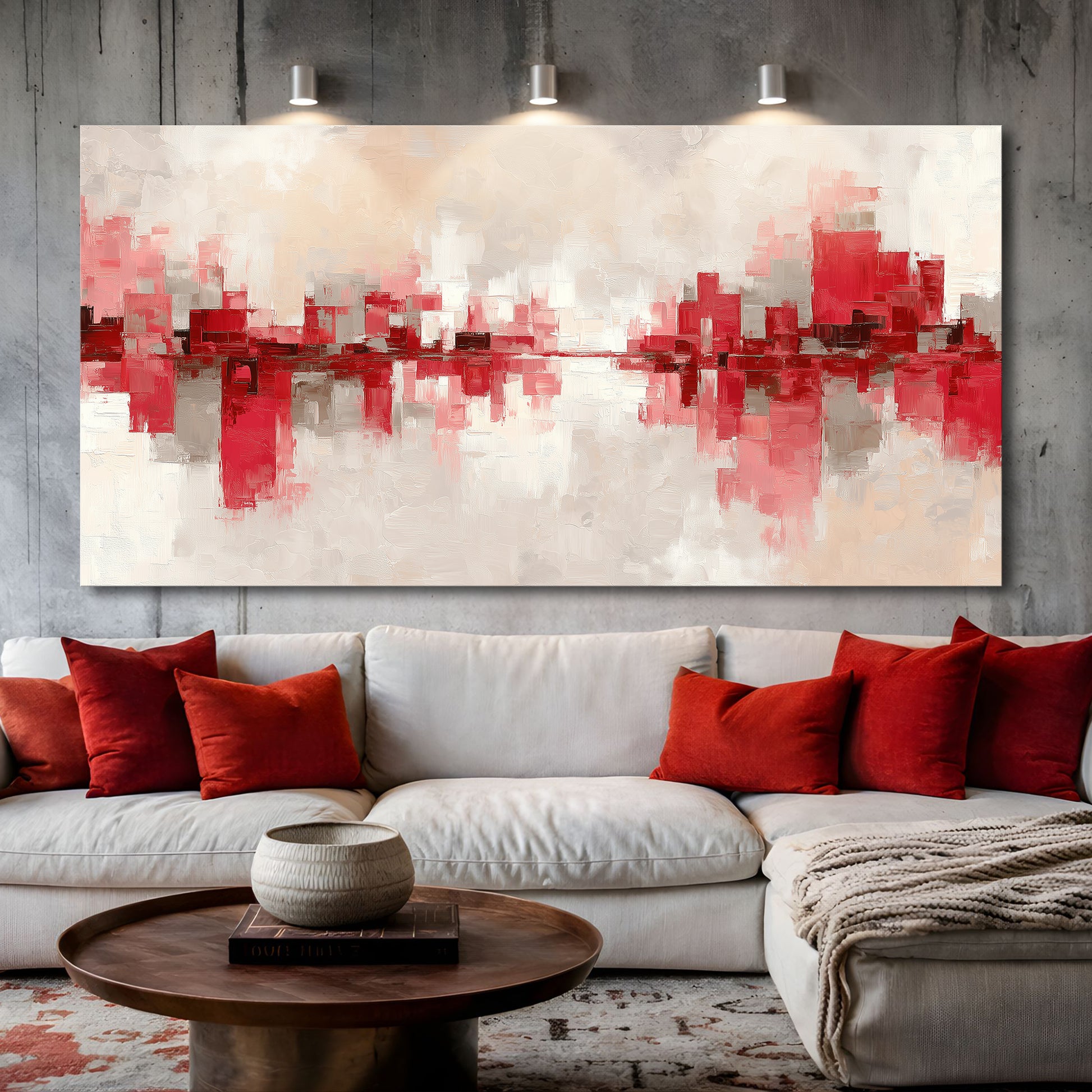 Abstract Red Wall Art
