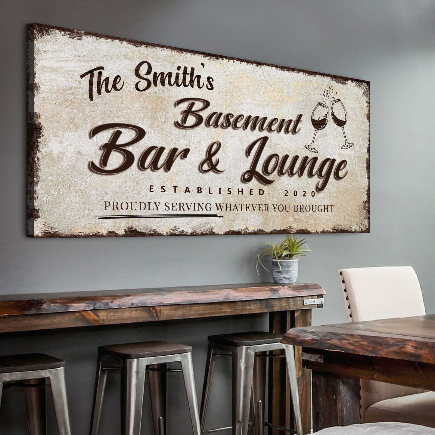 Personalized Basement Bar Sign: Custom Bar Signs for Home Bar – Perfect Man Cave Wall Decor