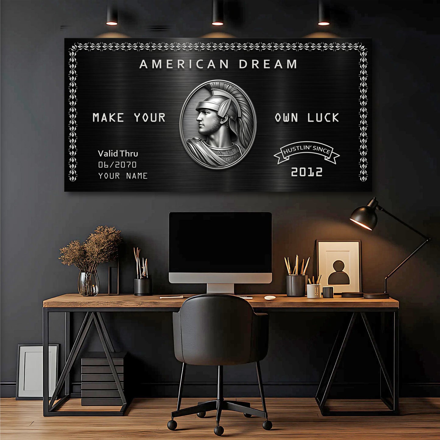 Personalized American Dream “Make Your Own Luck” Wall Sign III