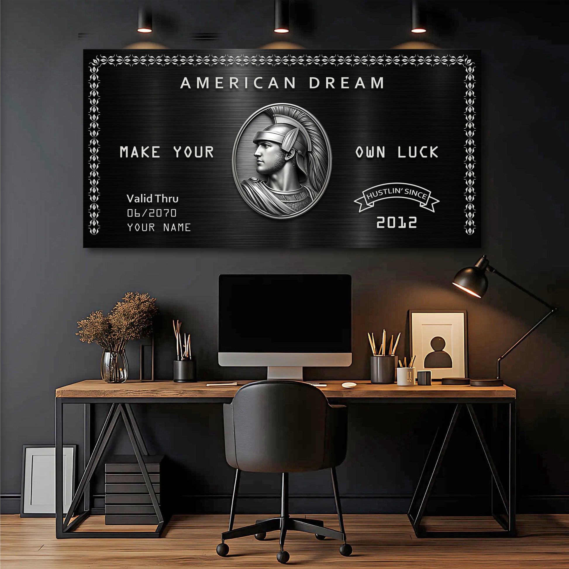 Personalized American Dream “Make Your Own Luck” Wall Sign III