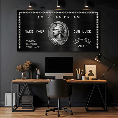 Personalized American Dream “Make Your Own Luck” Wall Sign III