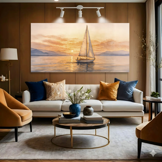 Sailing Into Dusk Abstract Wall Art