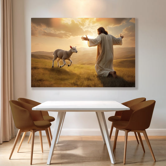 Lamb Runs To Jesus Faith Wall Art