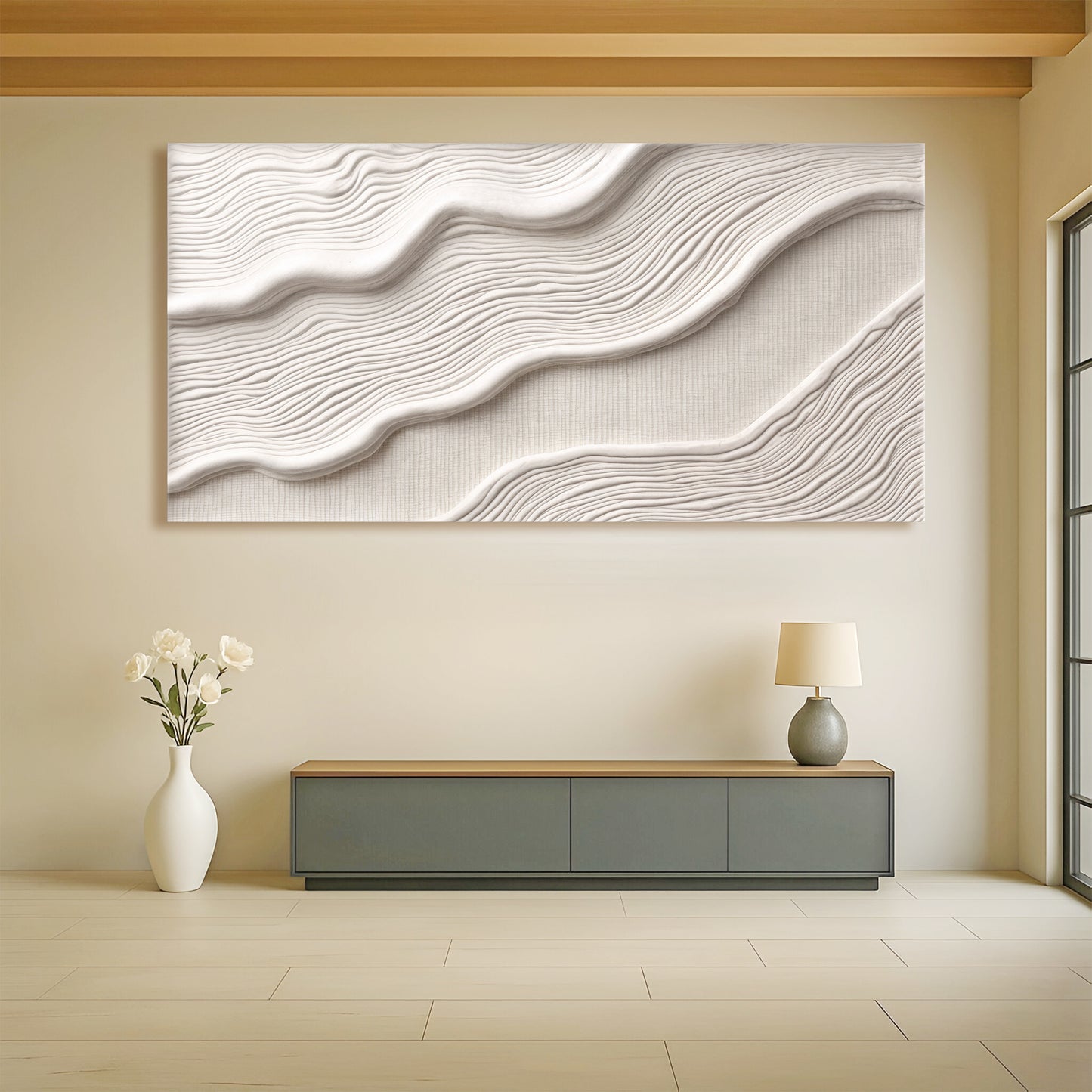 Ivory Impasto Abstract Wall Art II