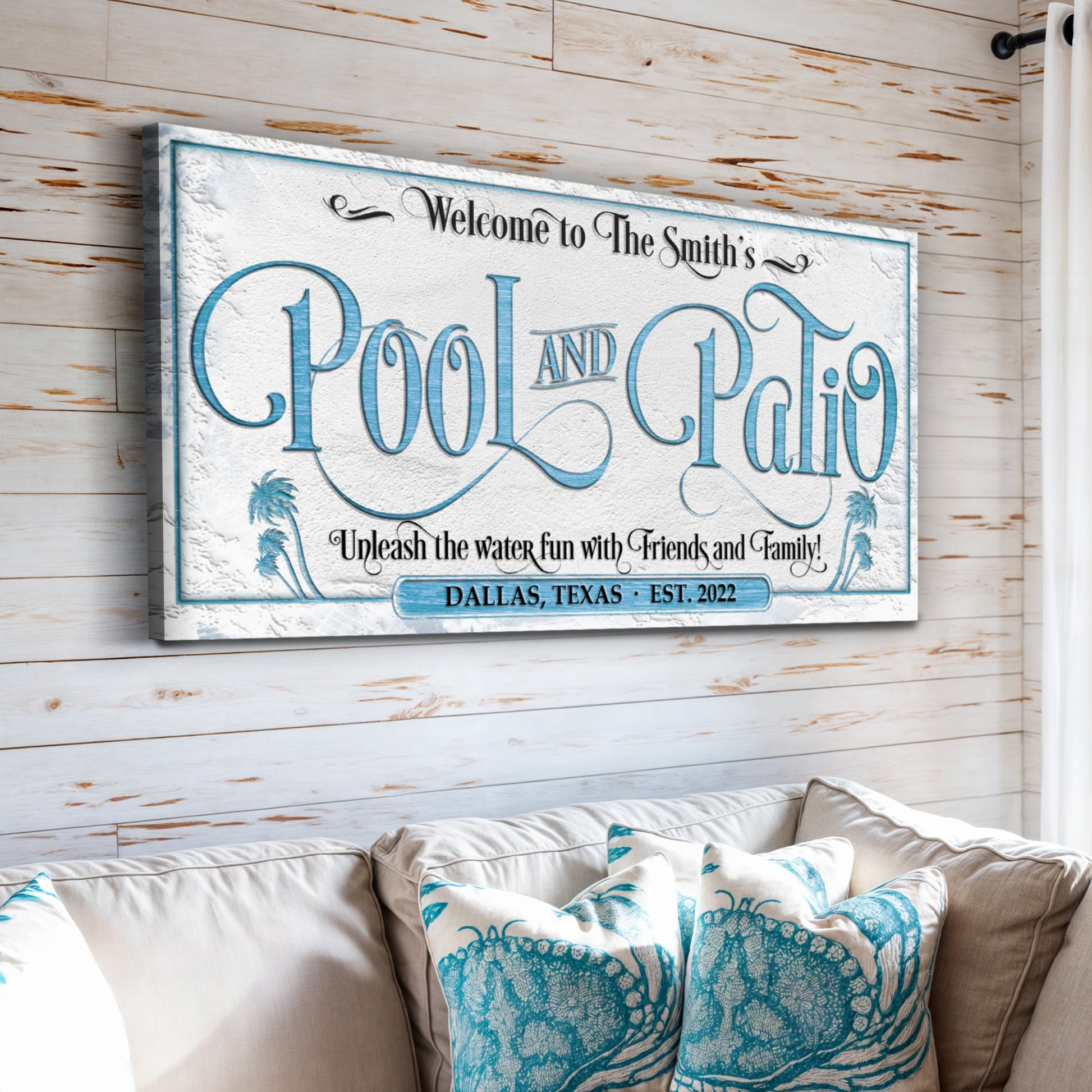 Personalized Pool & Patio Sign  Style 2 - Image by Tailored Canvases