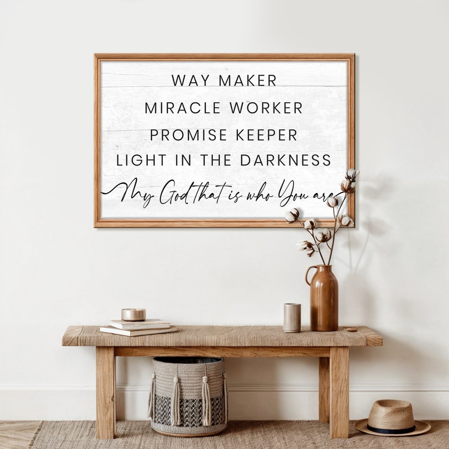 My God Way Maker Miracle Worker Faith Sign