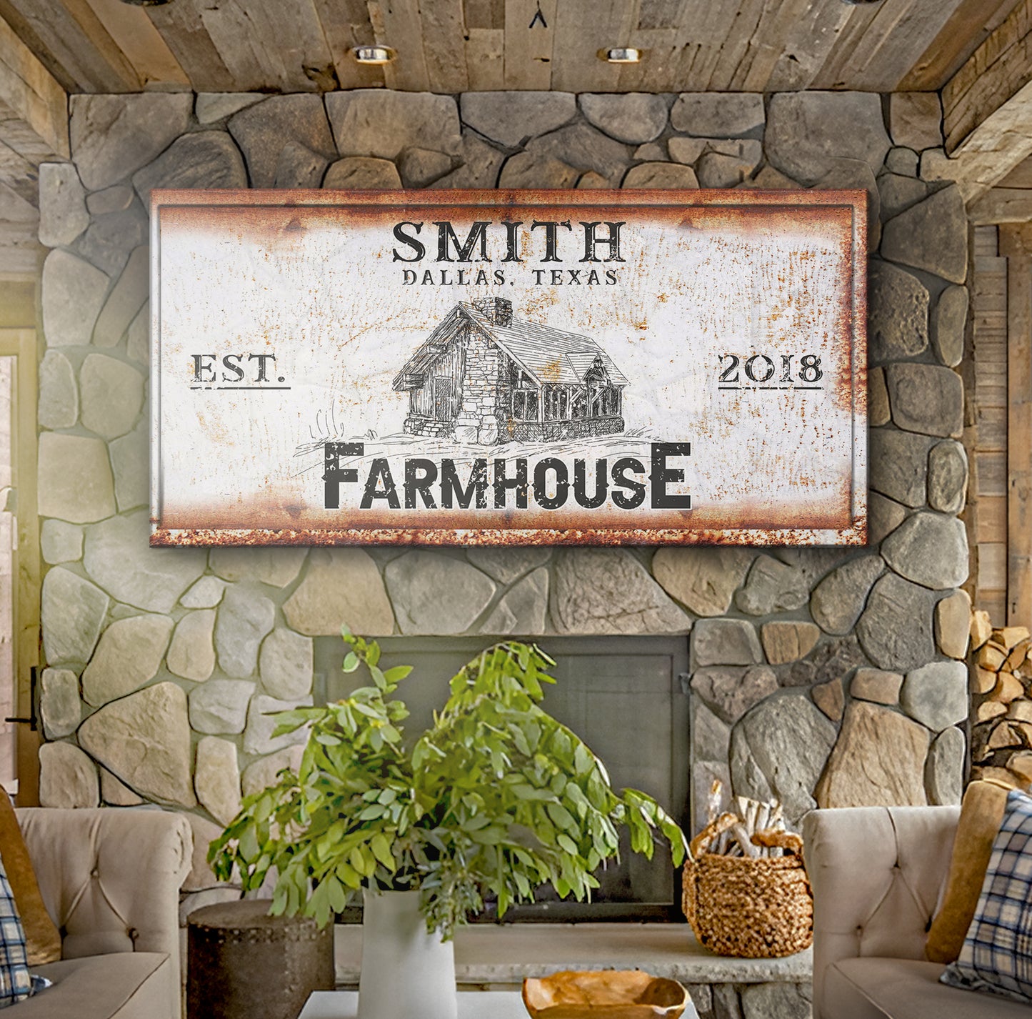 Rustic Farmhouse Personalized Sign V (Free Shipping)