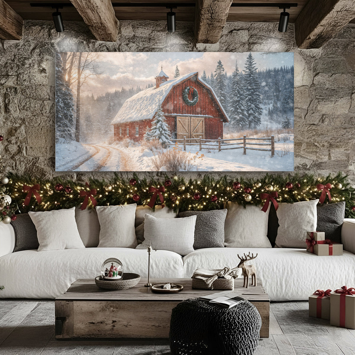 Vintage Christmas Barn Wall Art II