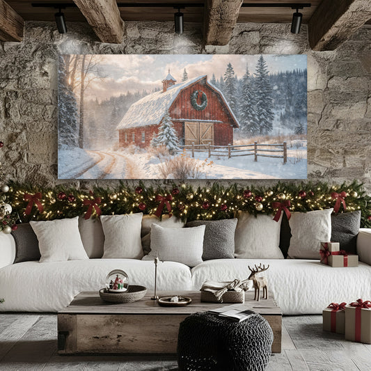 Vintage Christmas Barn Wall Art II
