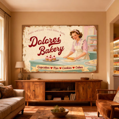 Vintage Mom's Bakery Farmhouse Wall Sign