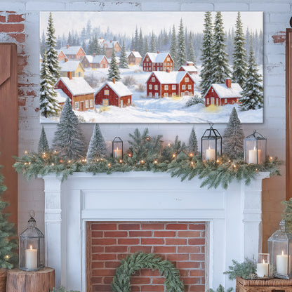 Snow Covered Homes Christmas Wall Art