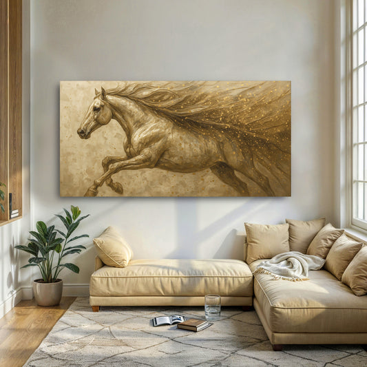 Gold Splash Horse Wall Art