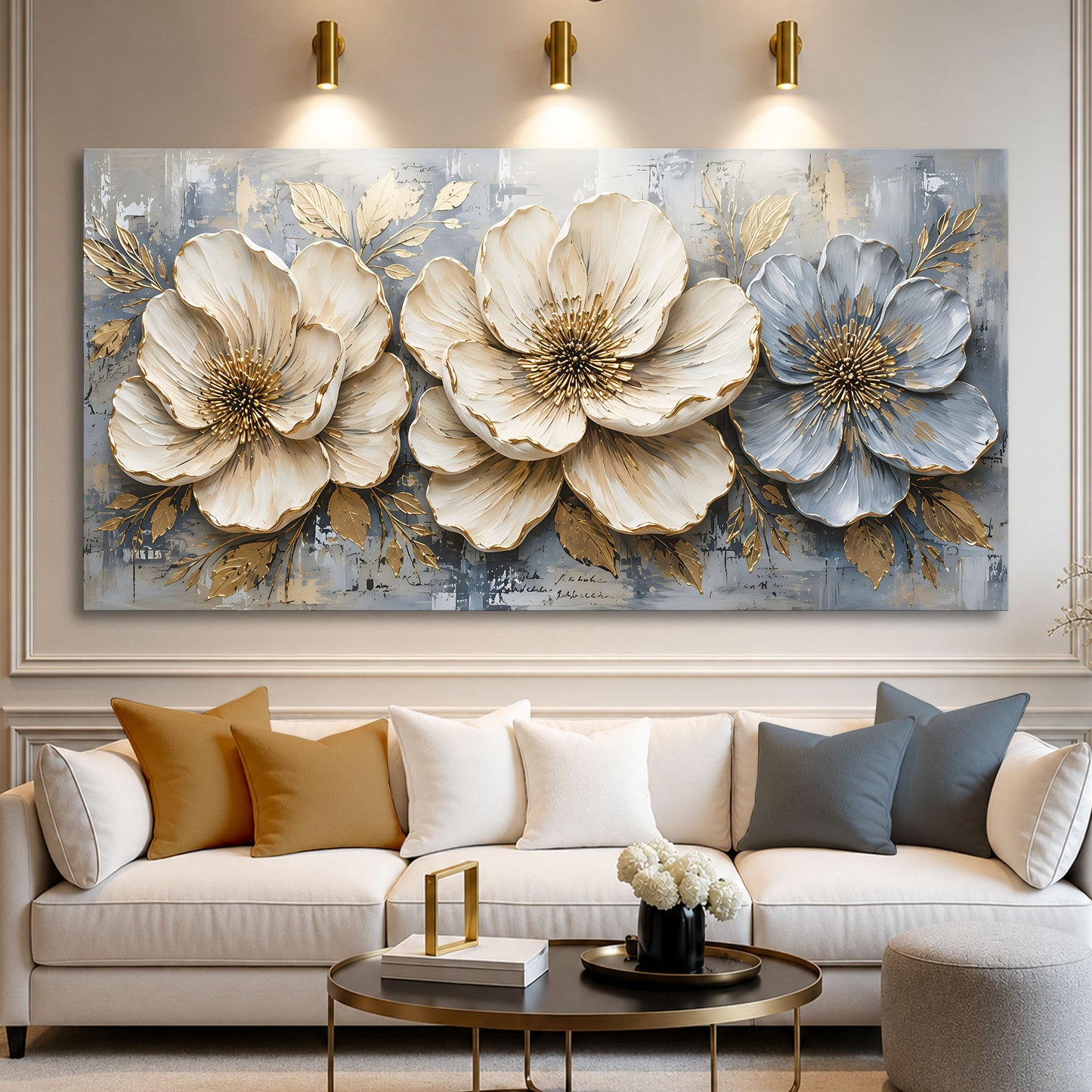 Golden Ivory Blossoms