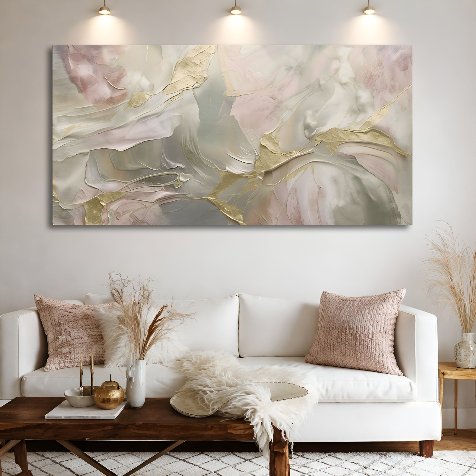 Whispered Gold Abstract Wall Art