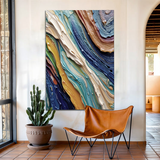 Ocean Waves Impasto Wall Art