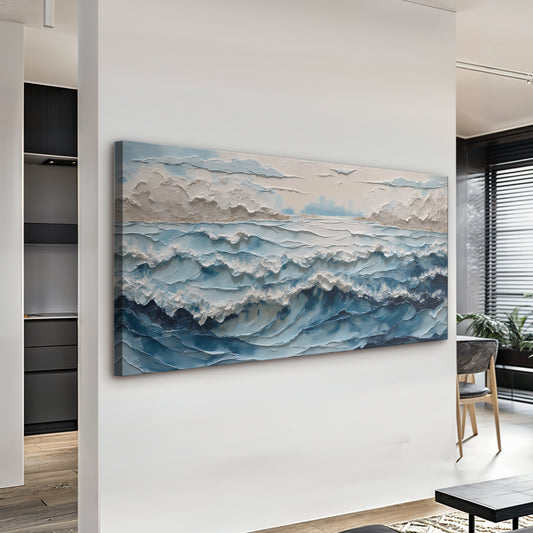 Ocean Embrace Impasto Wall Art