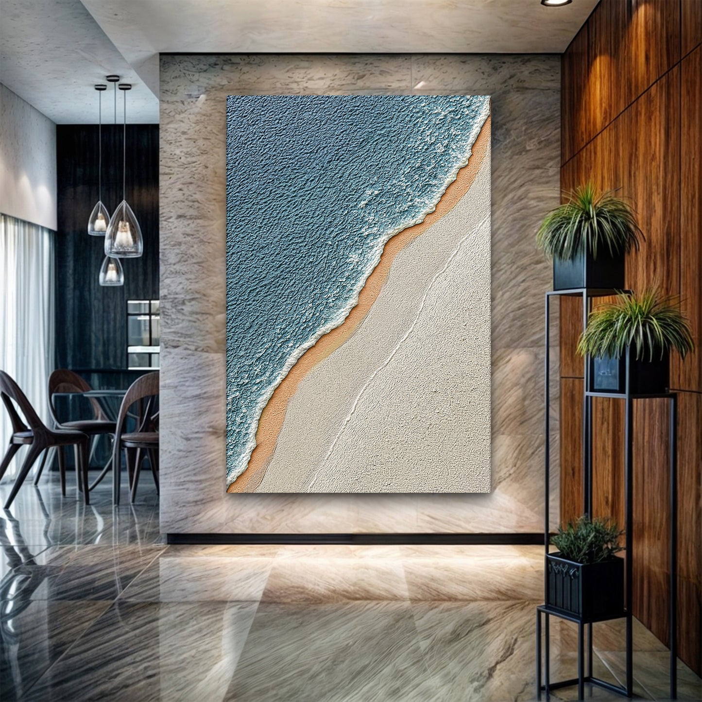 Shoreline Serenity Abstract Wall Art II