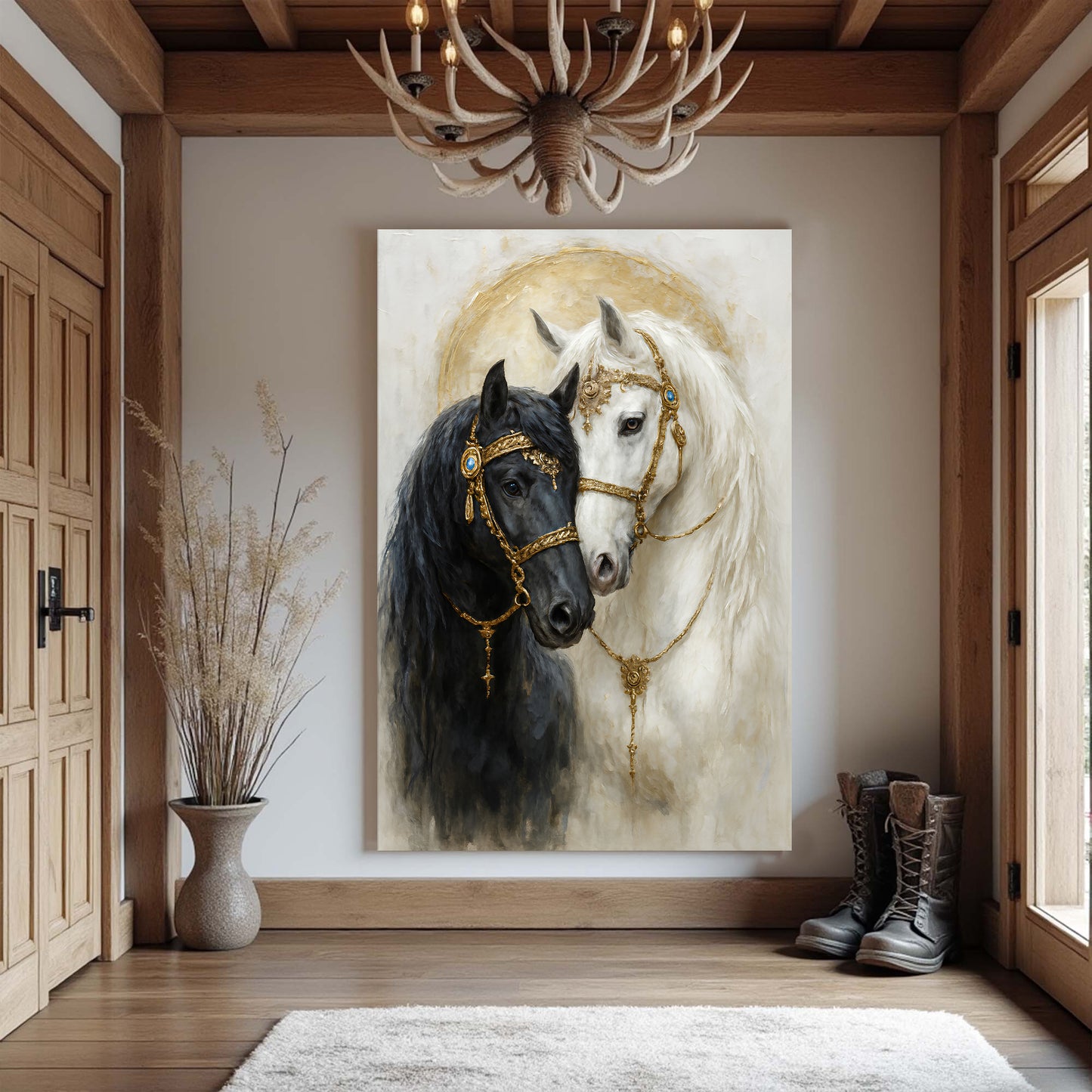 Yin And Yang Horse Embrace Wall Art