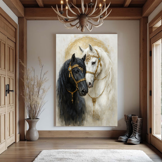 Yin And Yang Horse Embrace Wall Art
