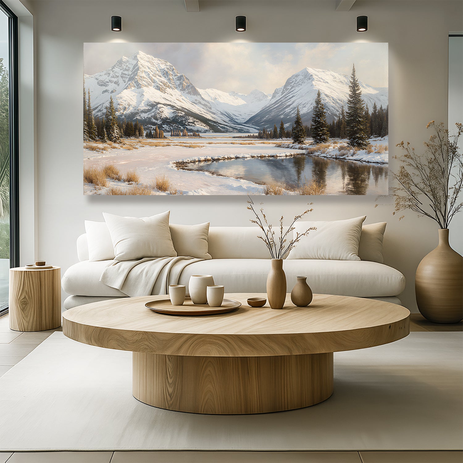 Panoramic Winter Mountain Wall Art