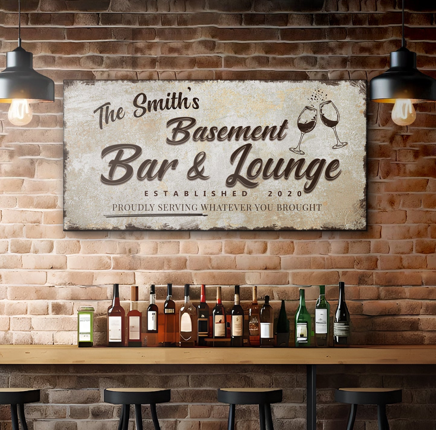 Personalized Basement Bar Sign: Custom Bar Signs for Home Bar – Perfect Man Cave Wall Decor