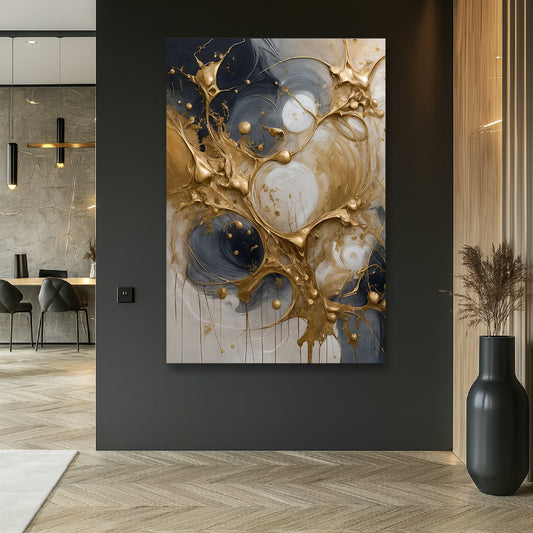 Black and Gold Splash Wall Art