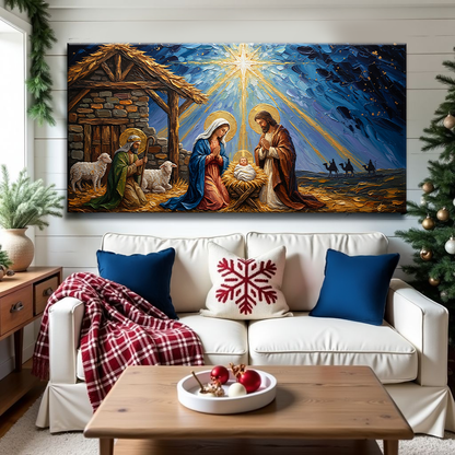 Vintage Christmas Nativity Scene Christmas Wall Art