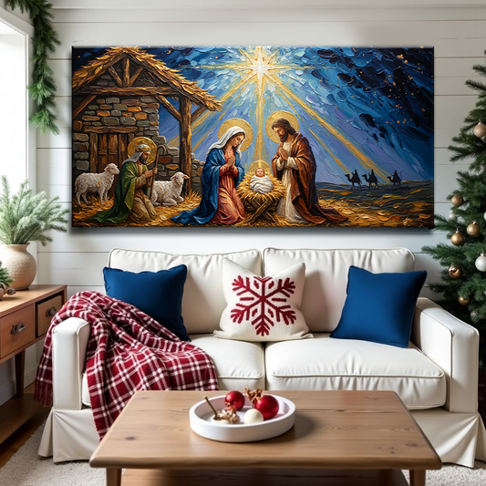 Vintage Christmas Nativity Scene Christmas Wall Art