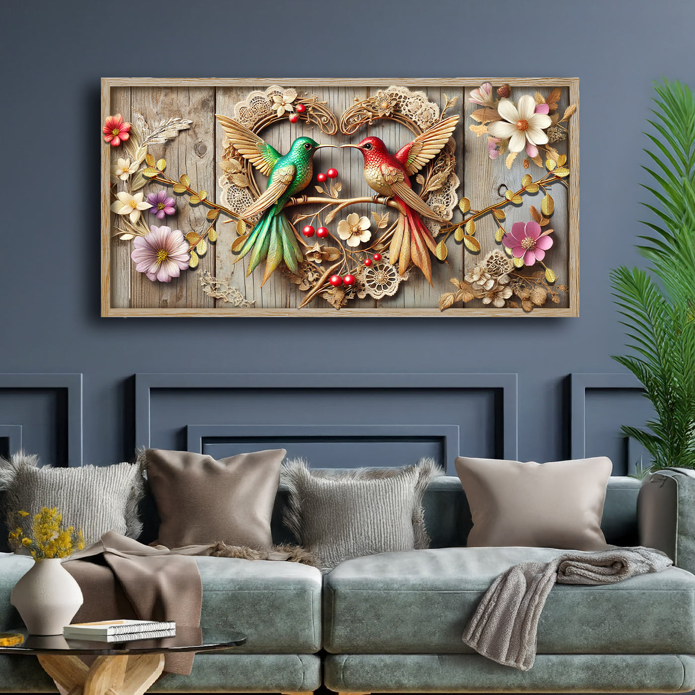 3D Hummingbirds Wall Art VII