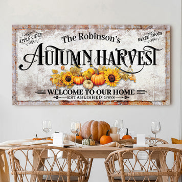 Family Autumn Harvest Thanksgiving Sign II