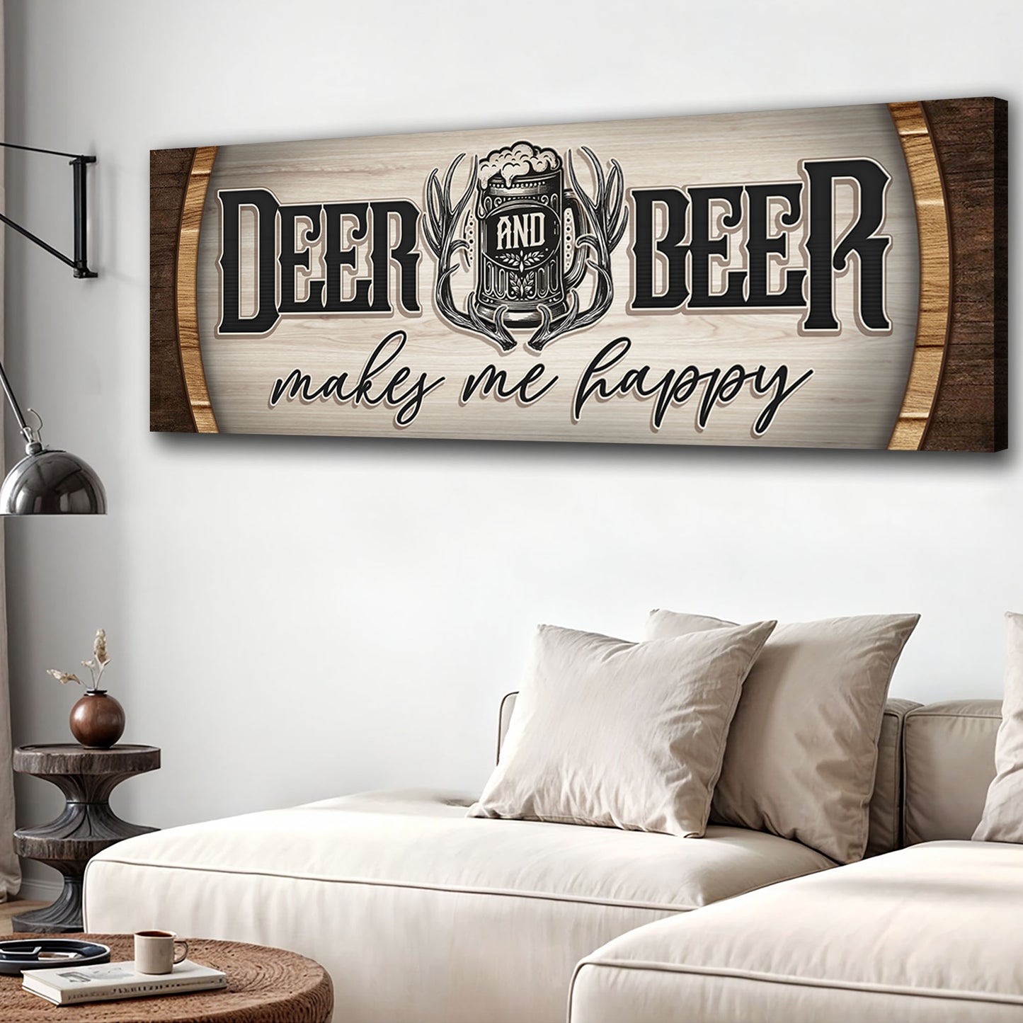 Deer And Beer Make Me Happy Hunting Sign II