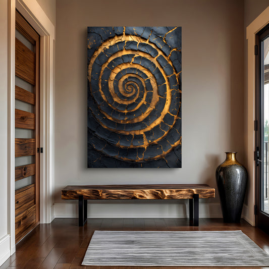 Black and Gold Spiral Wall Art
