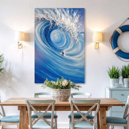 Surf’s Glory With Silver Wave Wall Art