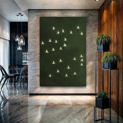 Birds Migration Abstract Wall Art