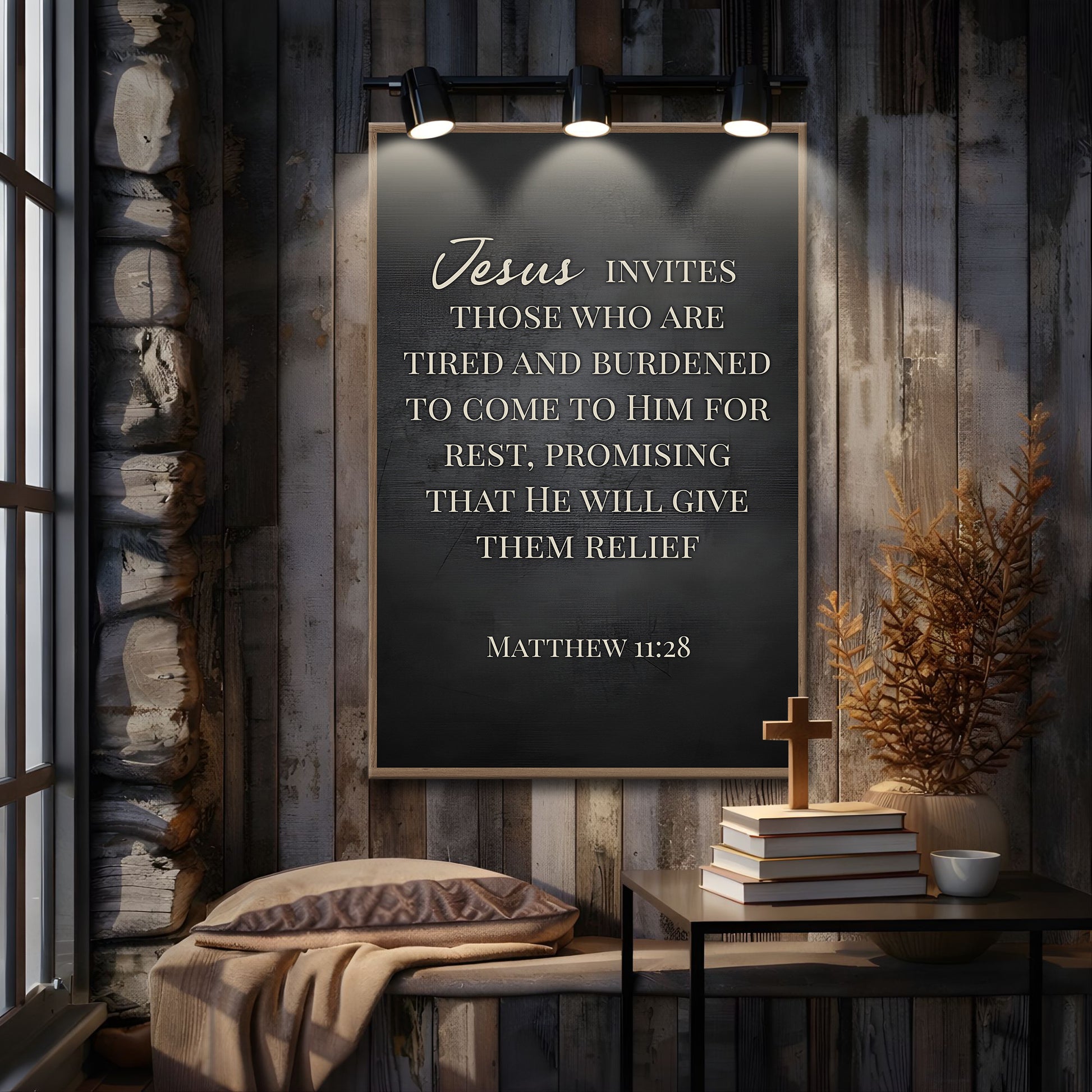 Jesus Invites - Matthew 11:28 Faith Sign