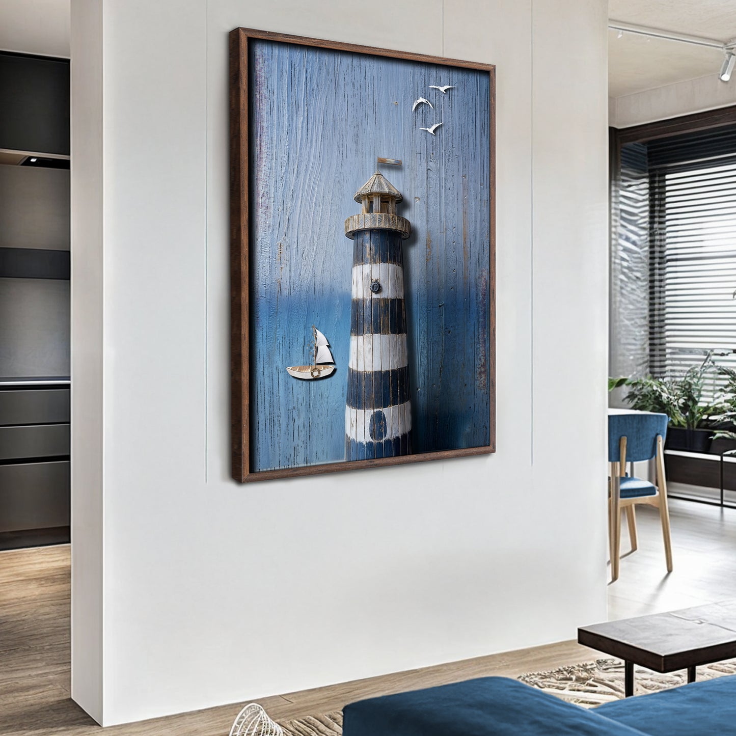 Wooden Lighthouse Coastal Wall Art III