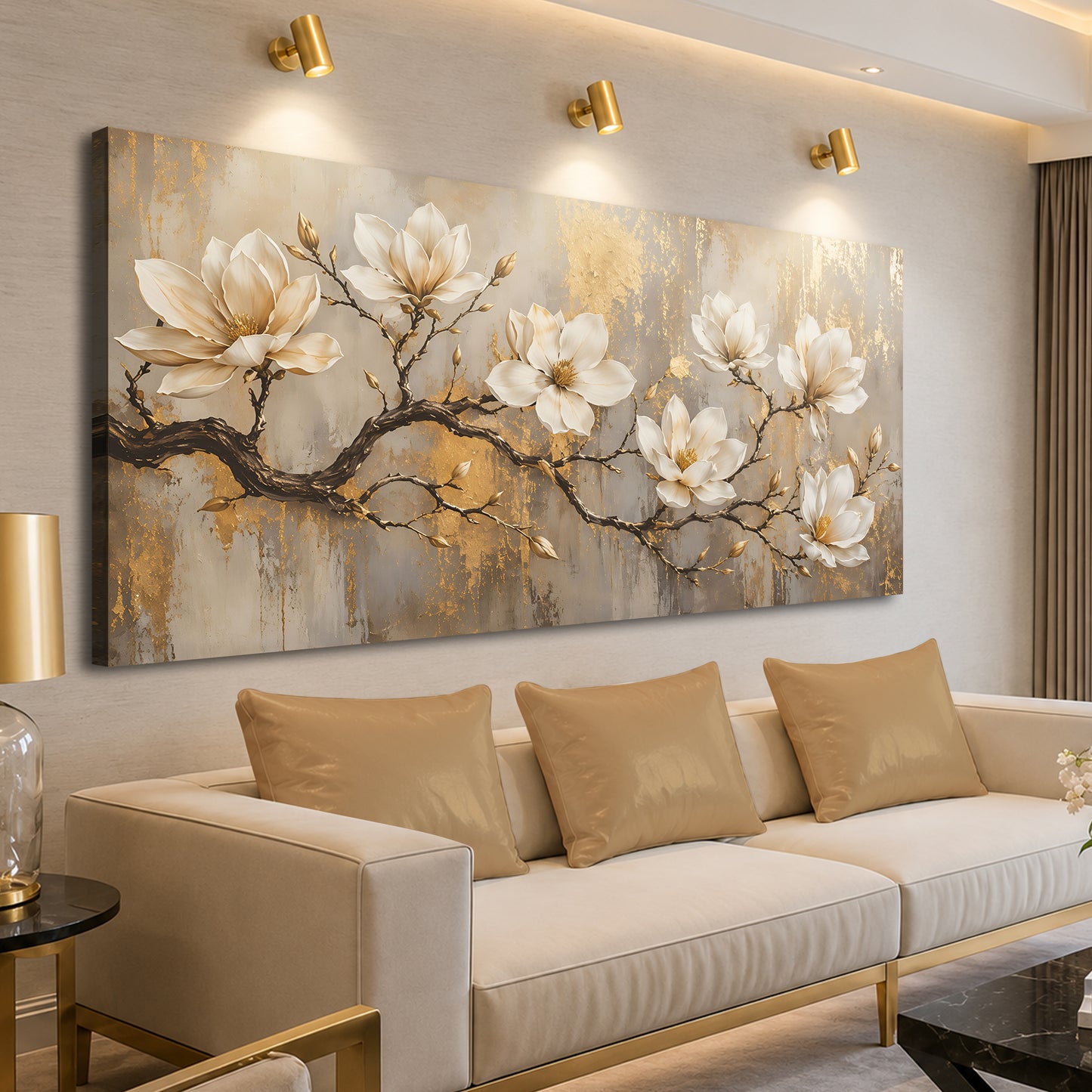 Golden Magnolia Wall Art