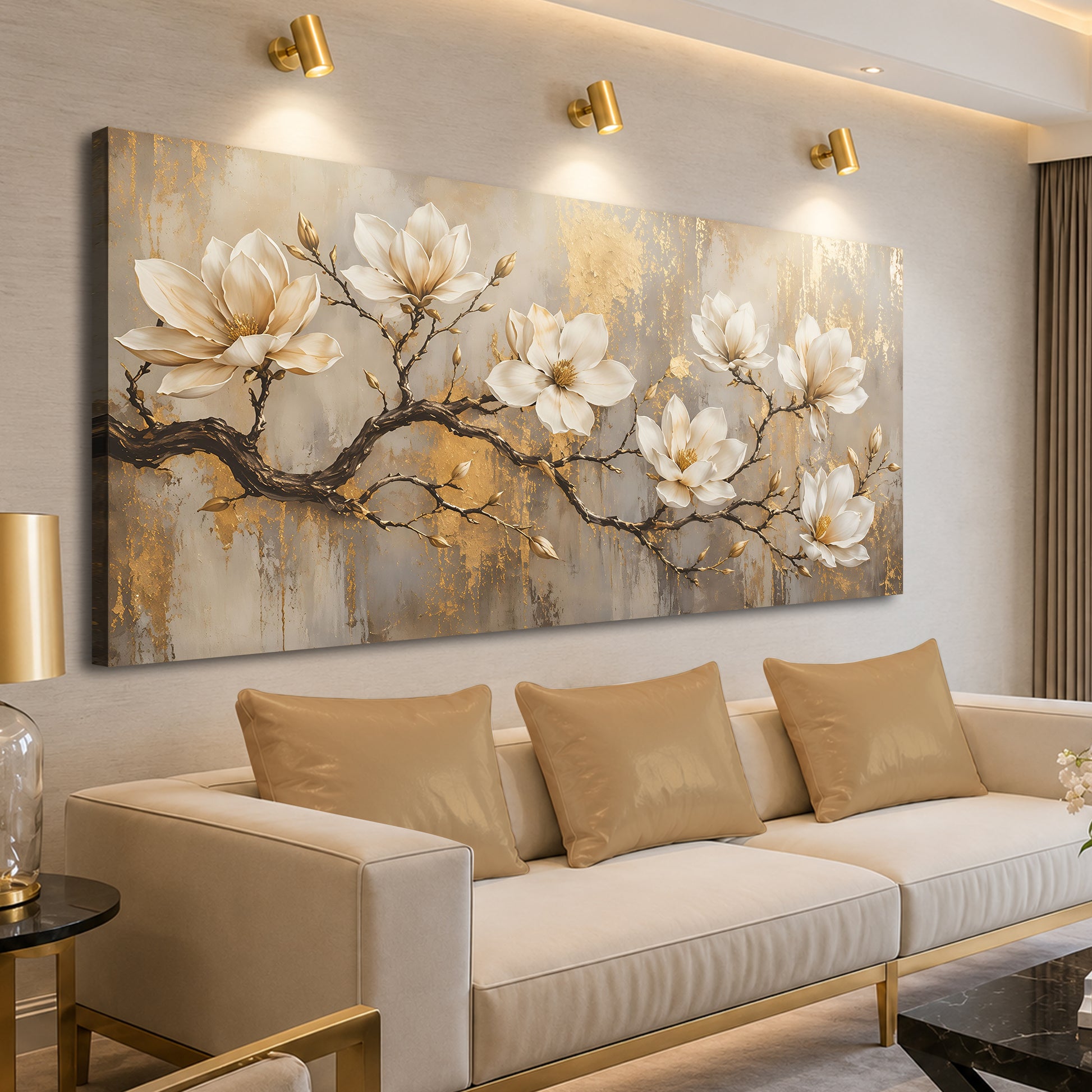 Golden Magnolia Wall Art