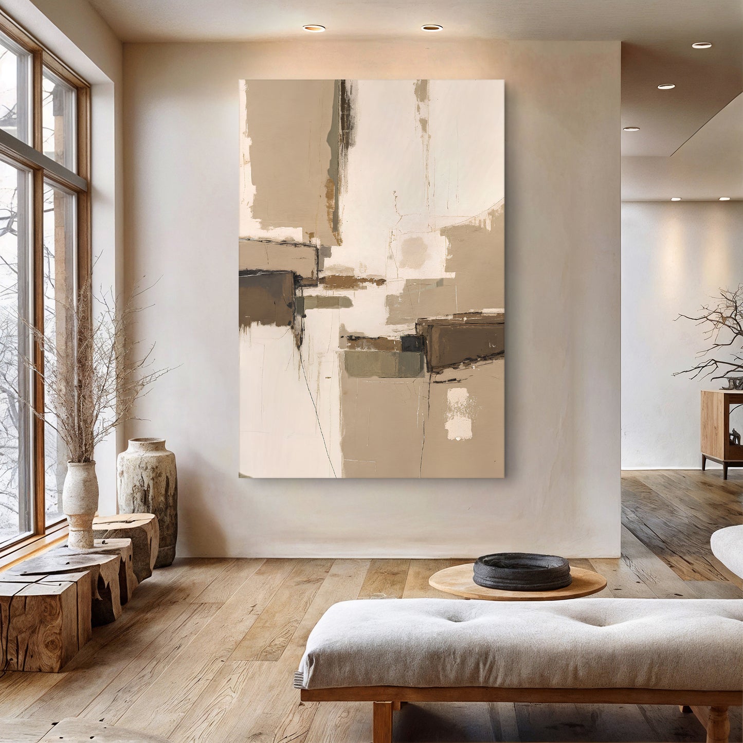 Neutral Earthy Tone Abstract Wall Art