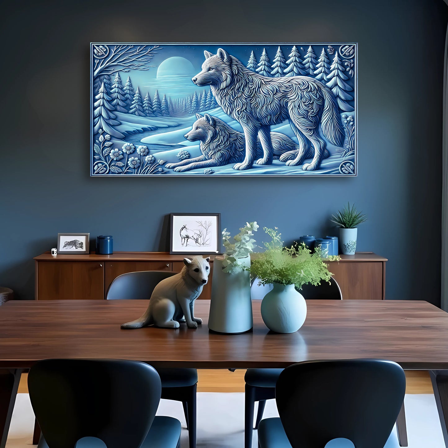 3D Wolves Wall Art VI