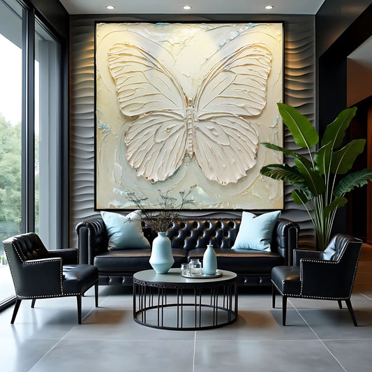 3D White Butterfly Wall Art