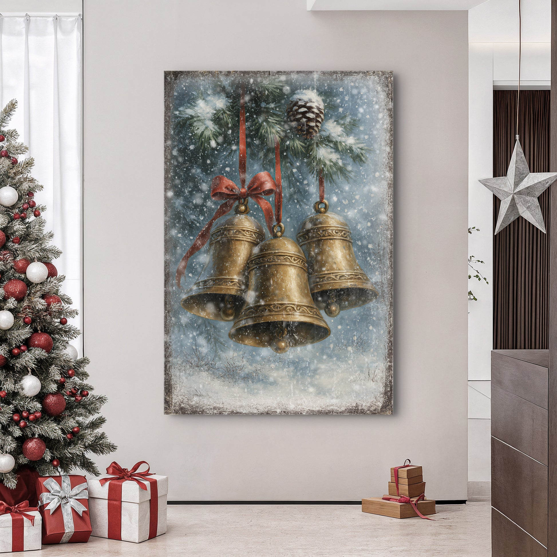 Vintage Christmas Bells Wall Art III