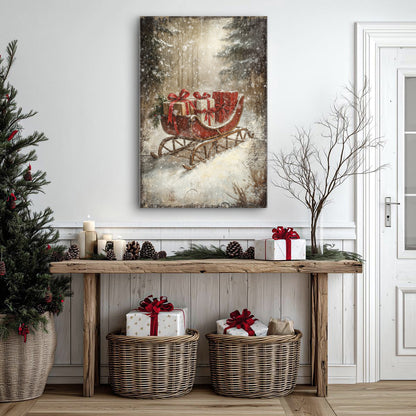 Vintage Christmas Sleigh Sled Wall Art VII