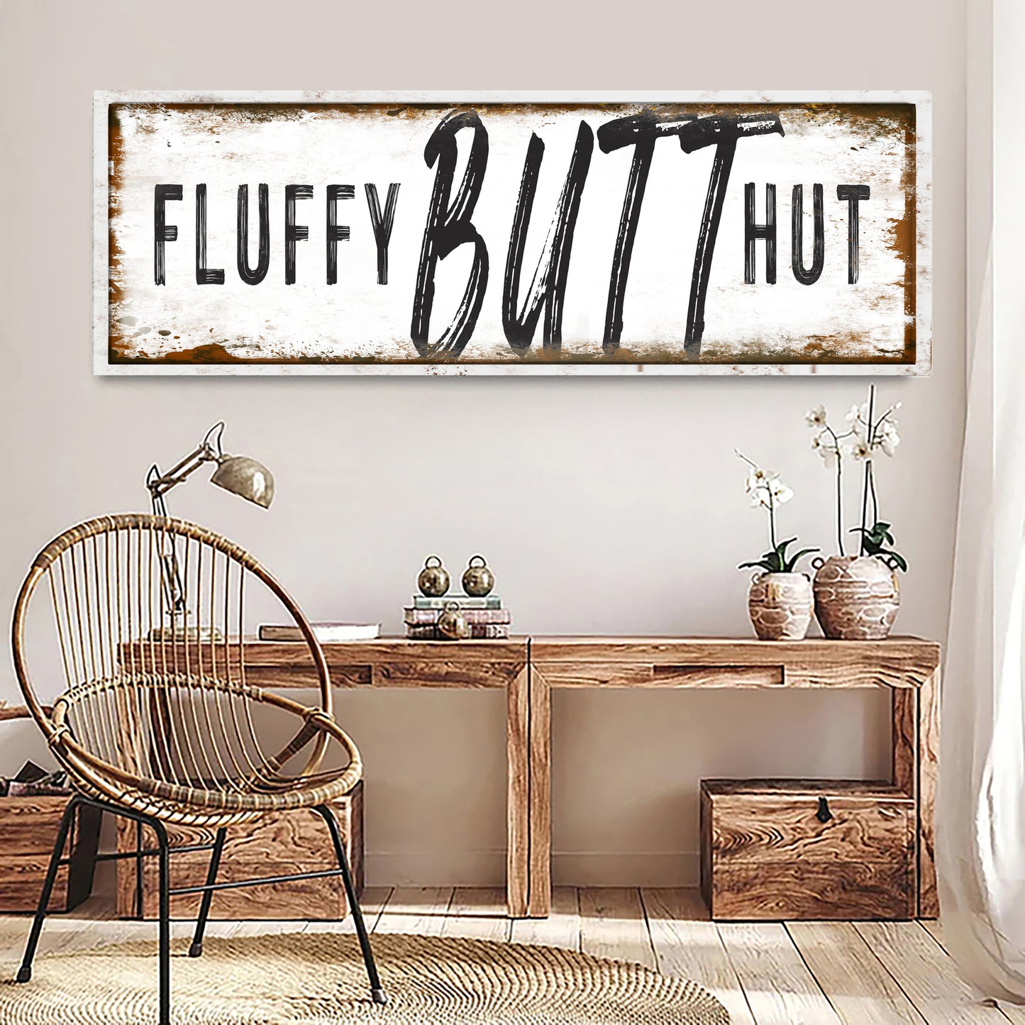 Fluffy Butt Hut Chicken Coop Sign