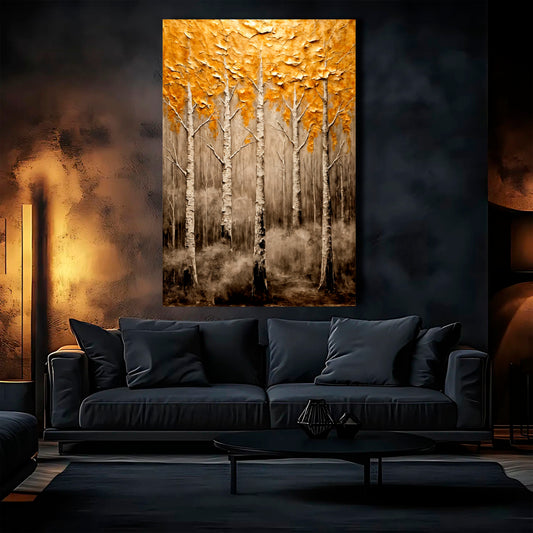 Abstract Gold Trees Wall Art