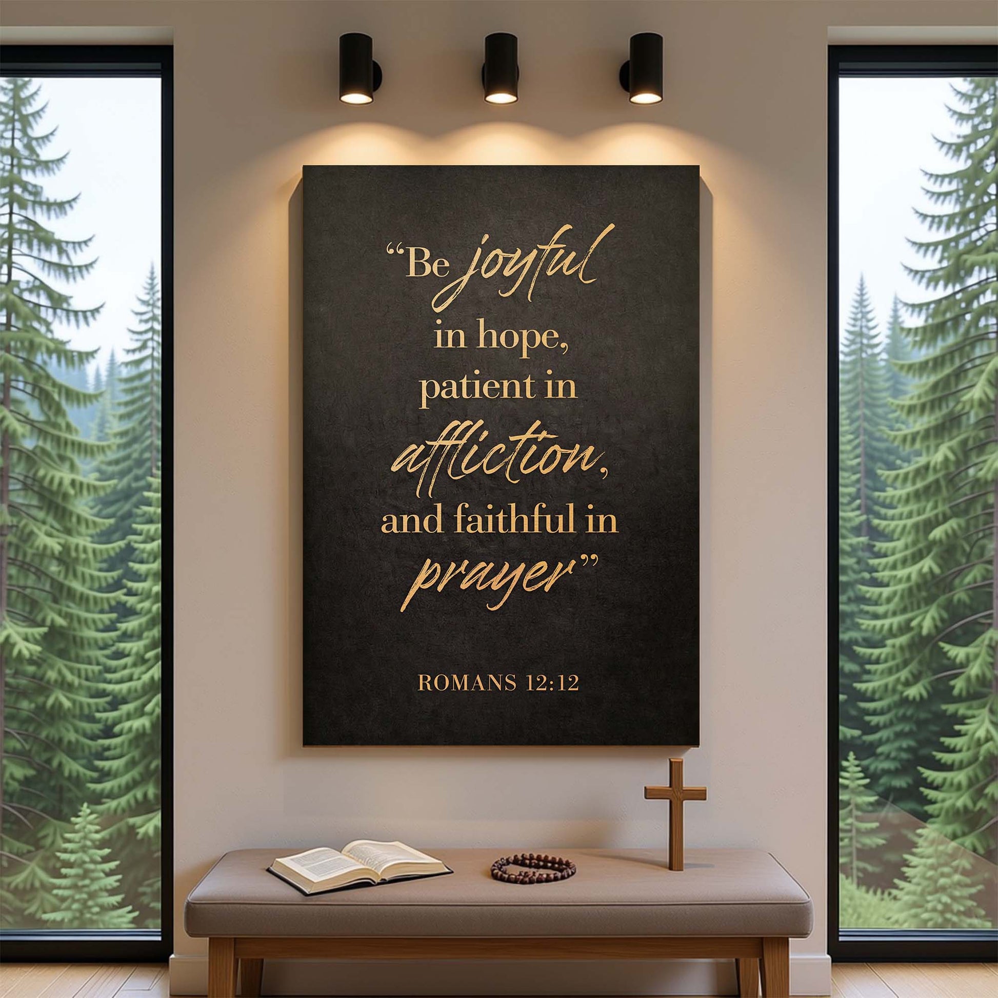 Be Joyful In Hope - Romans 12:12 Faith Sign