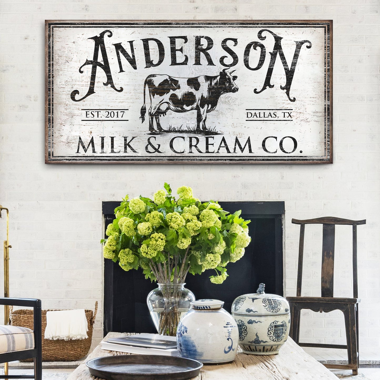 Personalized Milk & Cream Co Sign Style 2 - Image by Tailored Canvases