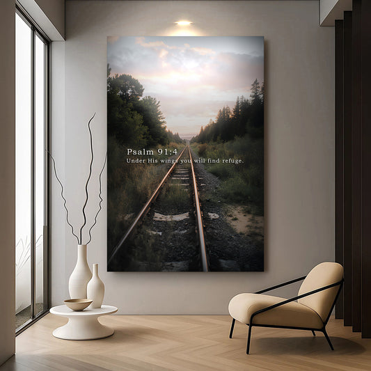 Under His Wings You Will Find Refuge - Psalm 91:4 Faith Wall Art